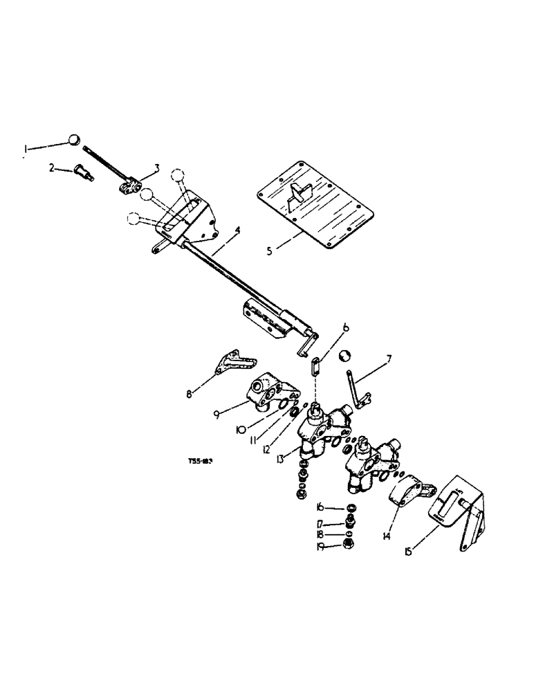 Схема запчастей Case IH 444 - (5-23) - AUXILIARY VALVE ATTACHMENTS, WITH ONE S.A. AND ONE D.A. VALVE, KEY TO UNITS (08) - HYDRAULICS