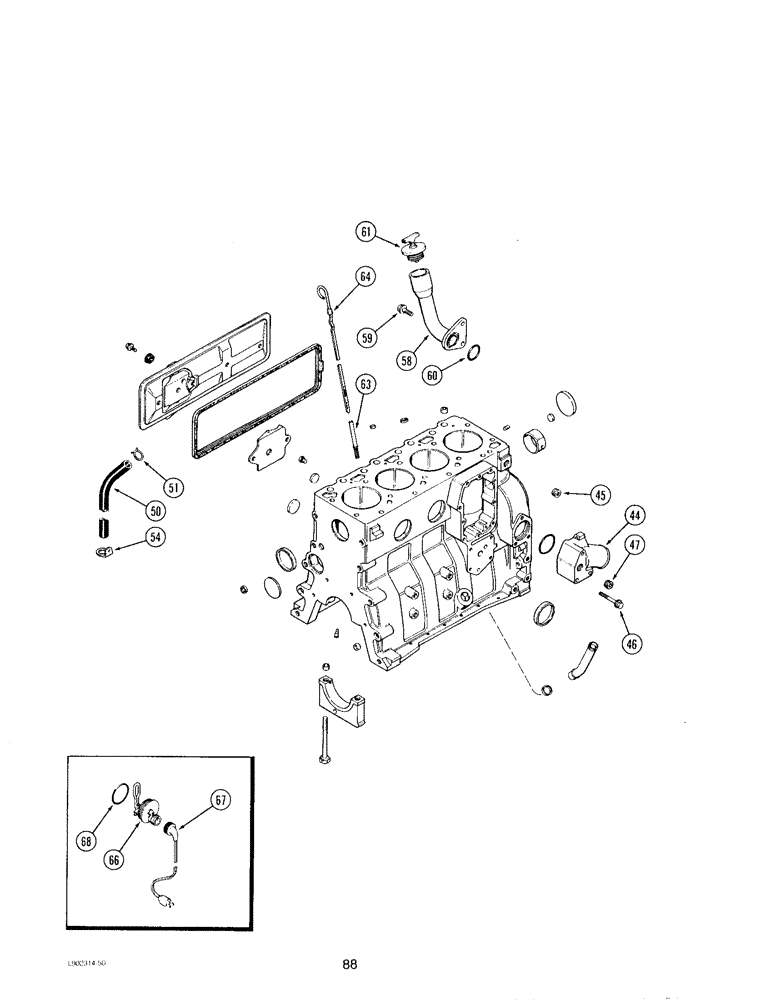 Схема запчастей Case IH 4390T - (088) - CYLINDER BLOCK, 4T-390 ENGINE 