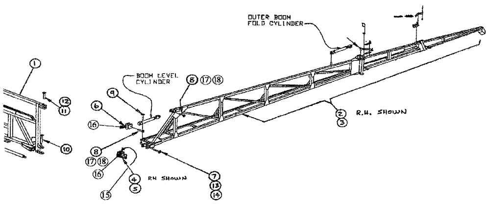 Схема запчастей Case IH 3185 - (08-005) - BOOM GROUP, 90 (09) - BOOMS