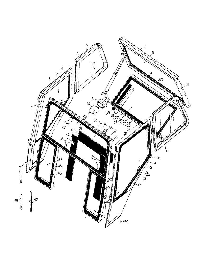 Схема запчастей Case IH 2500 - (13-027) - SAFETY CAB (05) - SUPERSTRUCTURE