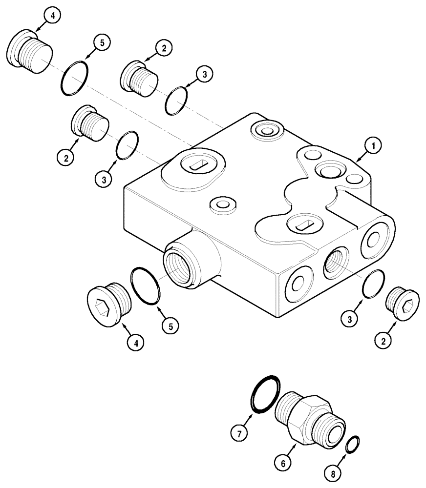 Схема запчастей Case IH MX100 - (08-18) - POWER BEYOND MANIFOLD (08) - HYDRAULICS