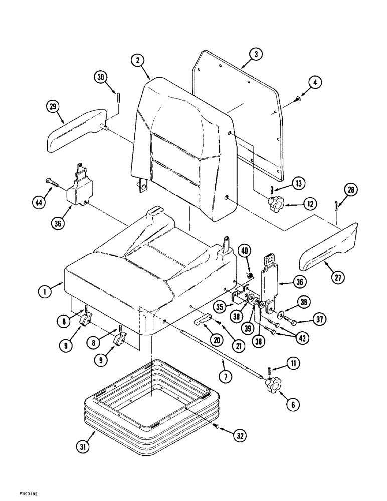 Схема запчастей Case IH 9370 - (9-084) - VINYL SEAT ASSEMBLY, MECHANICAL SUSPENSION (09) - CHASSIS/ATTACHMENTS