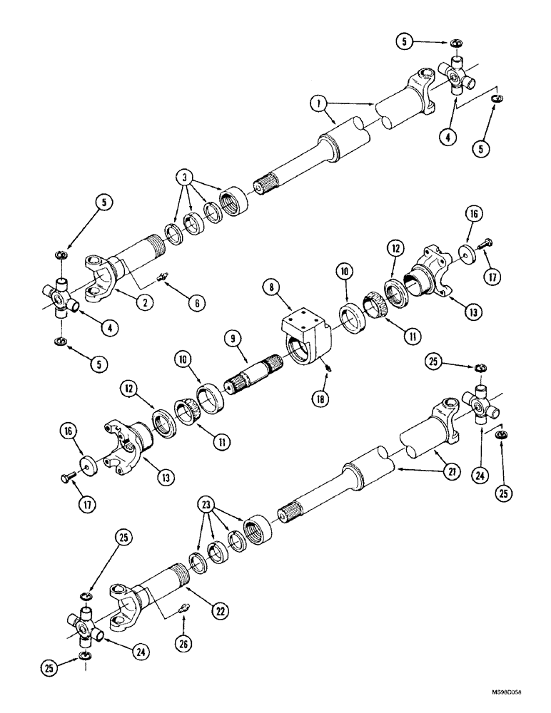 Схема запчастей Case IH 9350 - (6-150) - PTO DRIVE SHAFT ASSEMBLIES (06) - POWER TRAIN