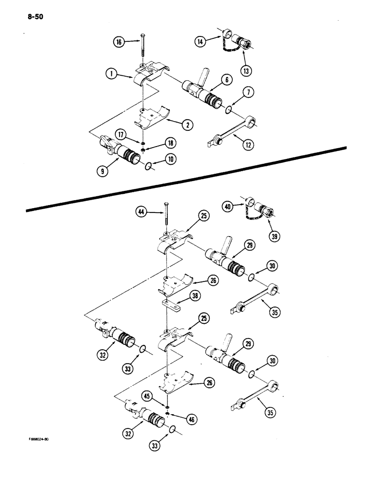 Схема запчастей Case IH 9180 - (8-50) - QUICK DISCONNECT COUPLER ASSEMBLY, SINGLE REMOTE (08) - HYDRAULICS