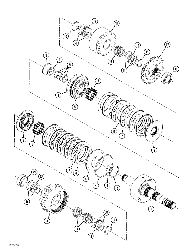 Схема запчастей Case IH 9370 QUADTRAC - (6-018) - POWER SHIFT TRANSMISSION ASSEMBLY, 7 INCH SECOND CLUTCH PACK ASSEMBLY (06) - POWER TRAIN