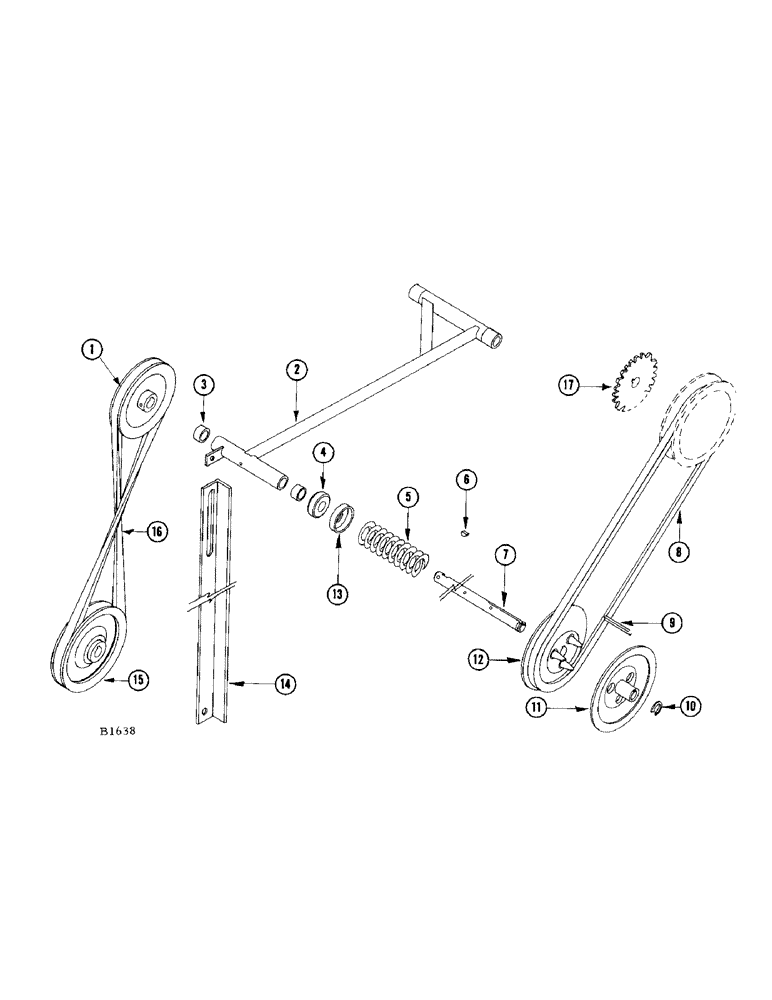 Схема запчастей Case IH 460 - (009A) - PICKUP DRIVE JACKSHAFT, 4 AND 5 BELT (58) - ATTACHMENTS/HEADERS