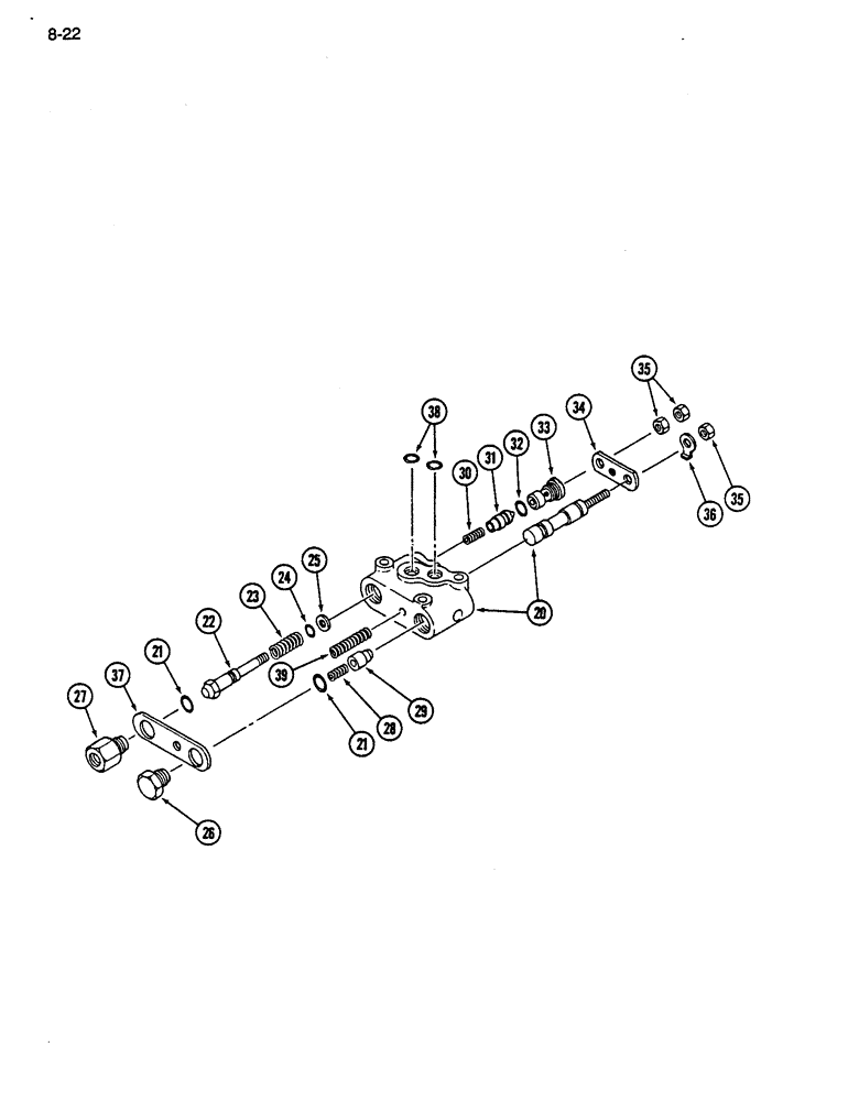 Схема запчастей Case IH 255 - (8-22) - HYDRAULIC CONTROL VALVE (08) - HYDRAULICS