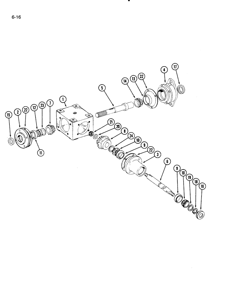 Схема запчастей Case IH 4000 - (6-16) - BEVEL GEAR CASE (06) - POWER TRAIN