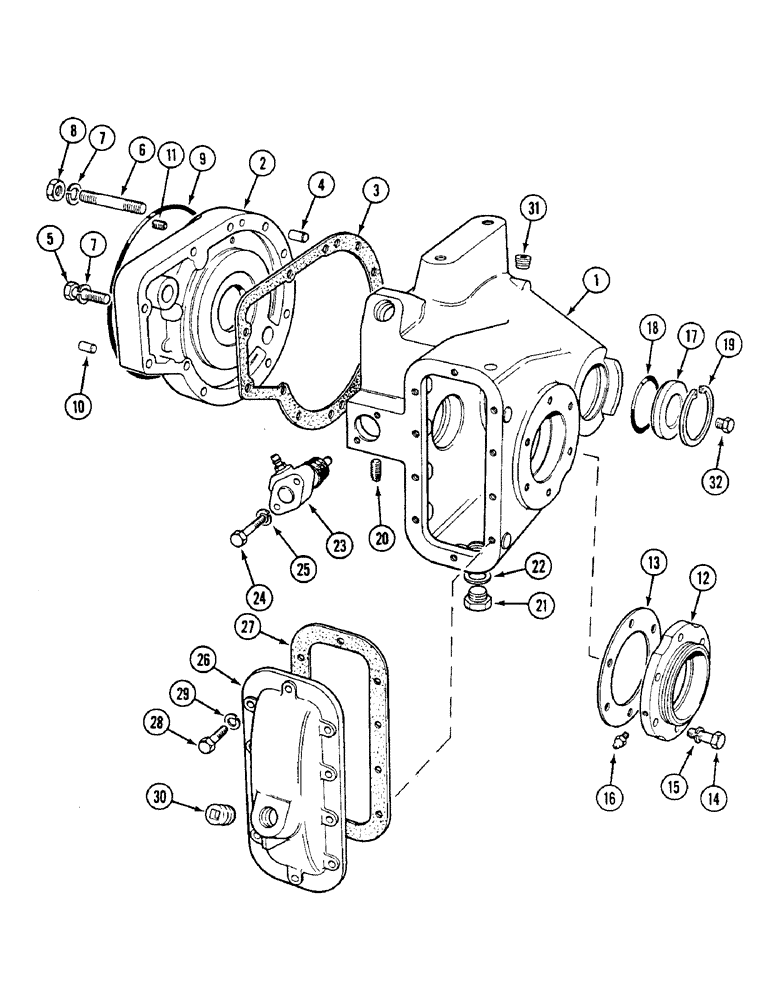 Схема запчастей Case IH 1494 - (6-234) - HOUSING AND COVERS FOR FINAL DRIVES (06) - POWER TRAIN