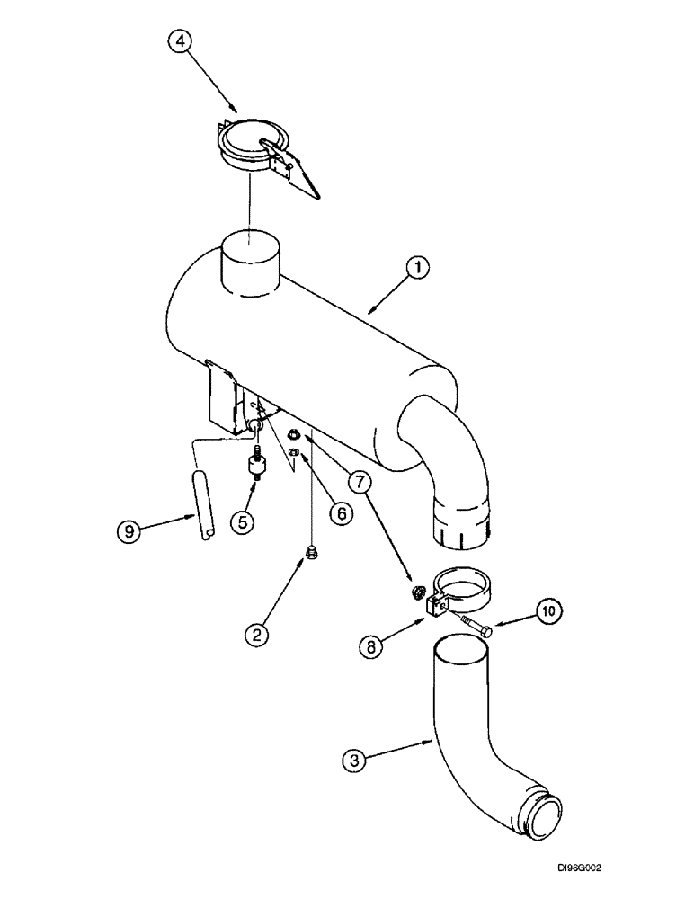 Схема запчастей Case IH 2144 - (2-19C) - SPARK ARRESTER MUFFLER, IF USED (01) - ENGINE