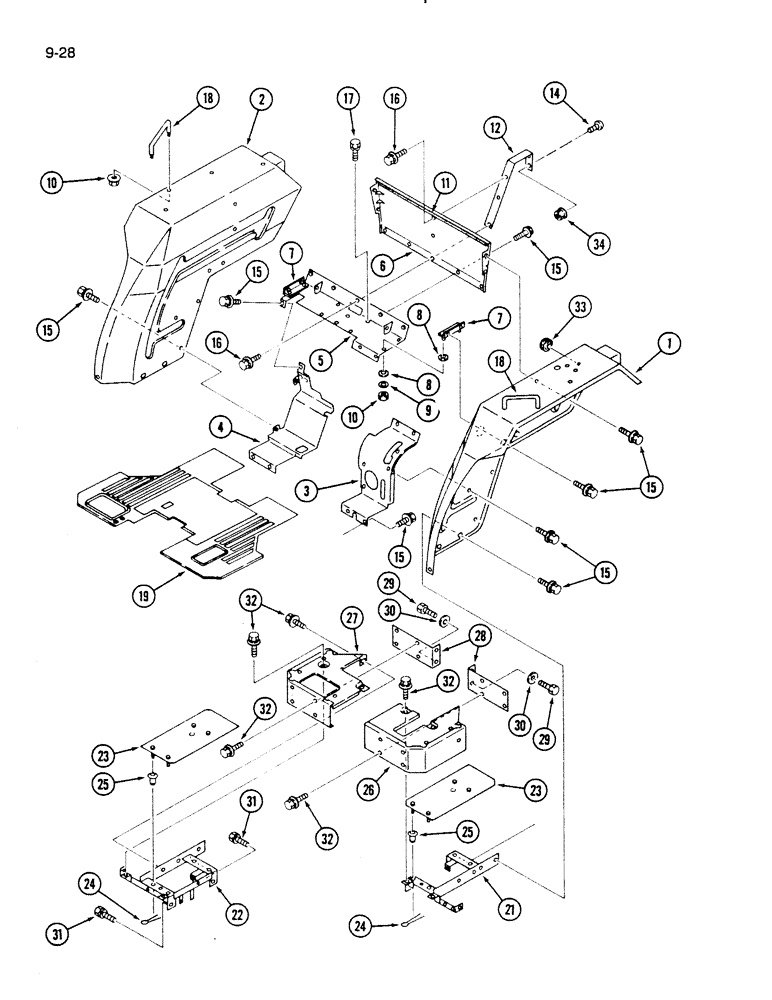 Схема запчастей Case IH 275 - (9-28) - FENDERS, STEPS AND SUPPORTS (09) - CHASSIS/ATTACHMENTS