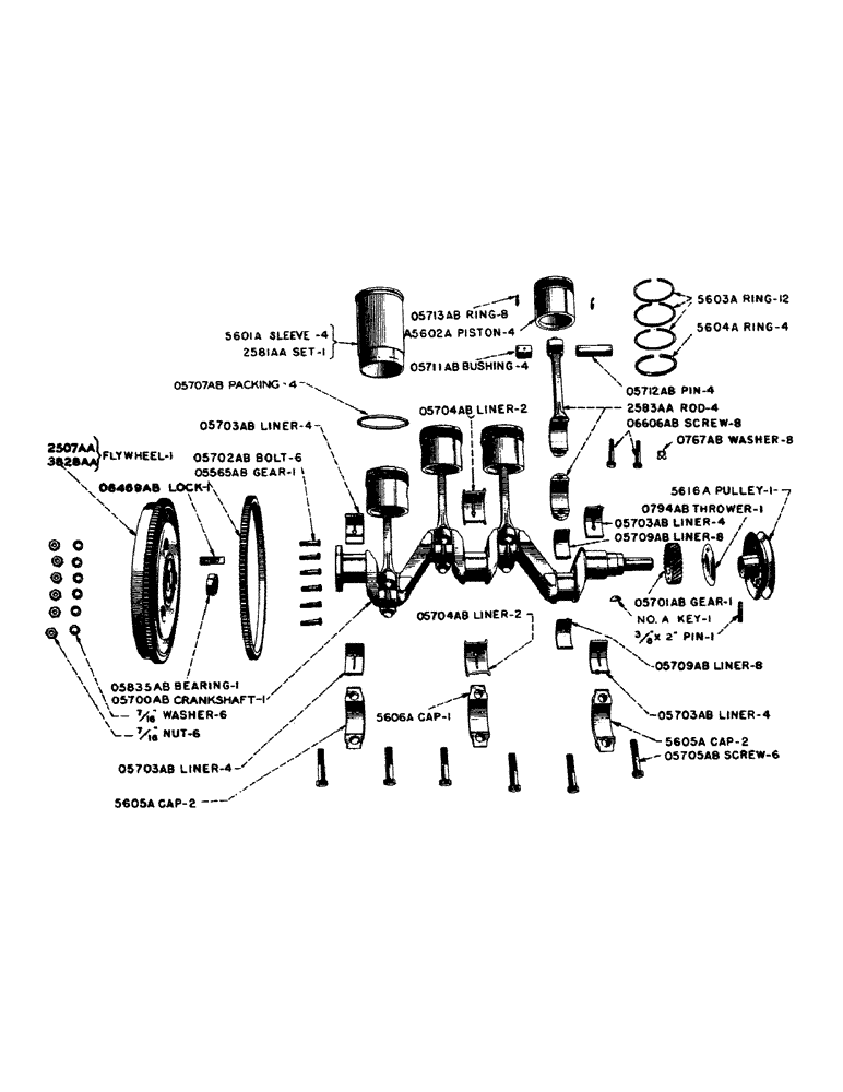 Схема запчастей Case IH SC-SERIES - (008) - PISTONS, CONNECTING RODS AND CRANKSHAFT, PISTONS AND CONNECTING RODS, S, SC, SO (02) - ENGINE