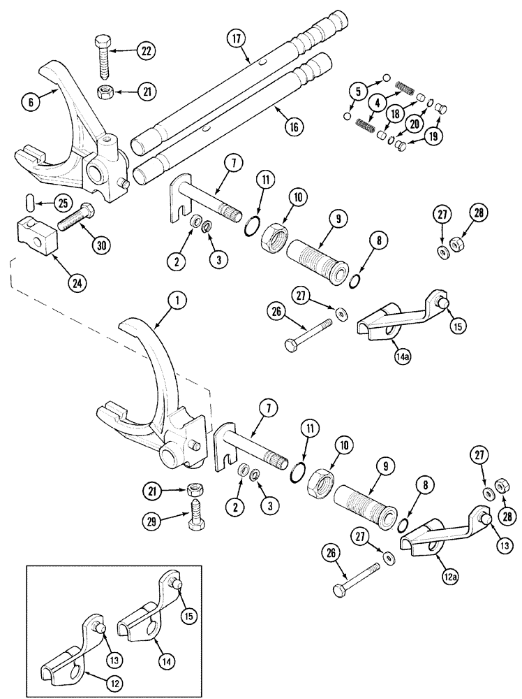 Схема запчастей Case IH MX80C - (06-13) - RANGE SHIFT LINKAGE (06) - POWER TRAIN