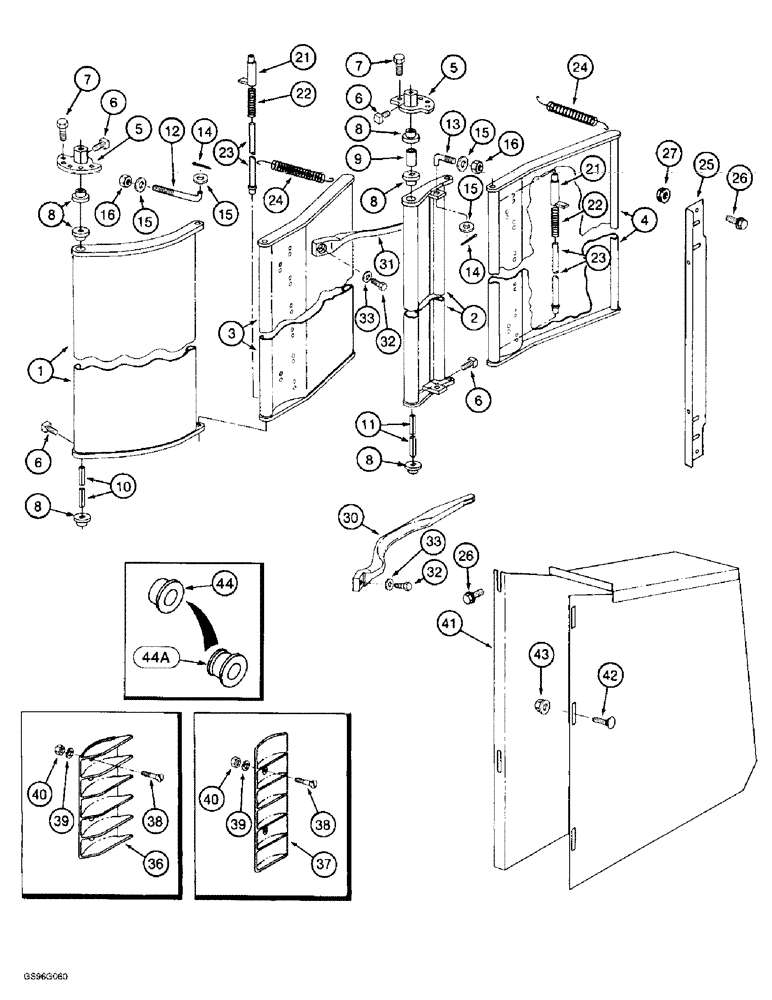 Схема запчастей Case IH 2044 - (9A-56) - PLANT COMPRESSOR, WITHOUT DEEP CONTOUR POCKETS (13) - PICKING SYSTEM