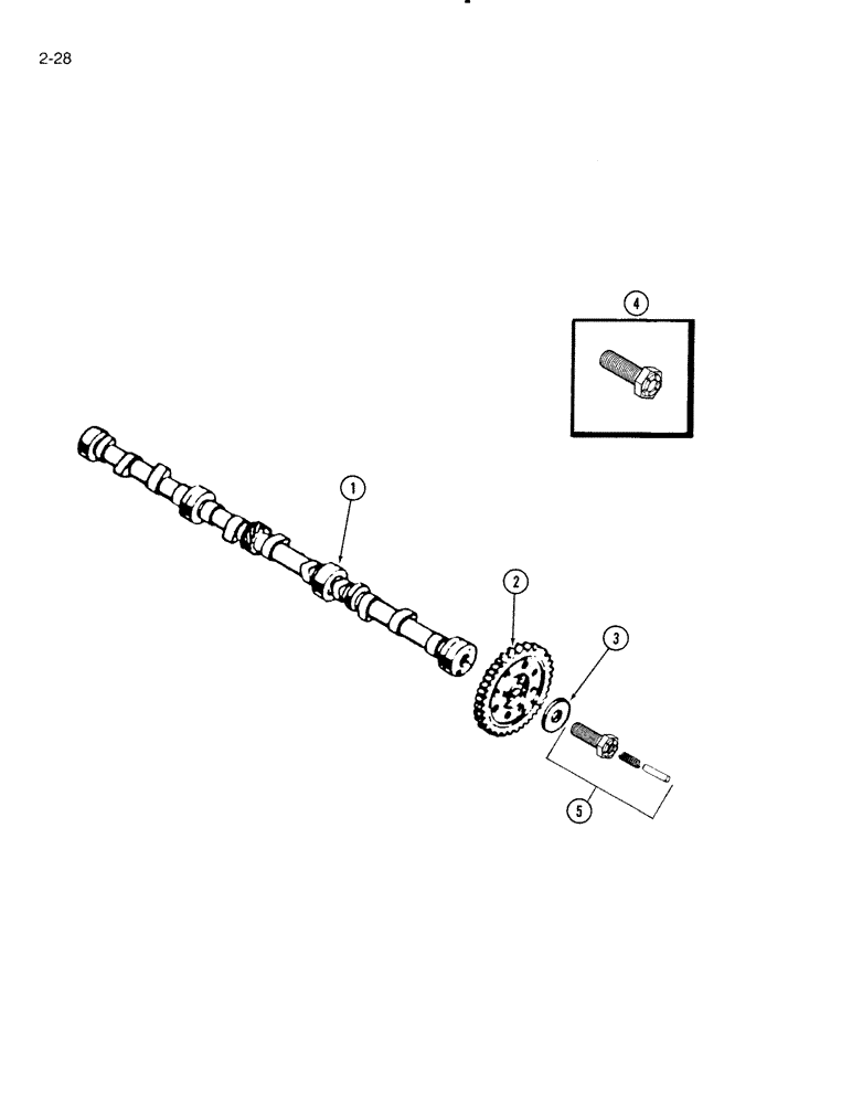 Схема запчастей Case IH 4000 - (2-28) - CAMSHAFT, C-232 AND C-258 GAS ENGINE (02) - ENGINE