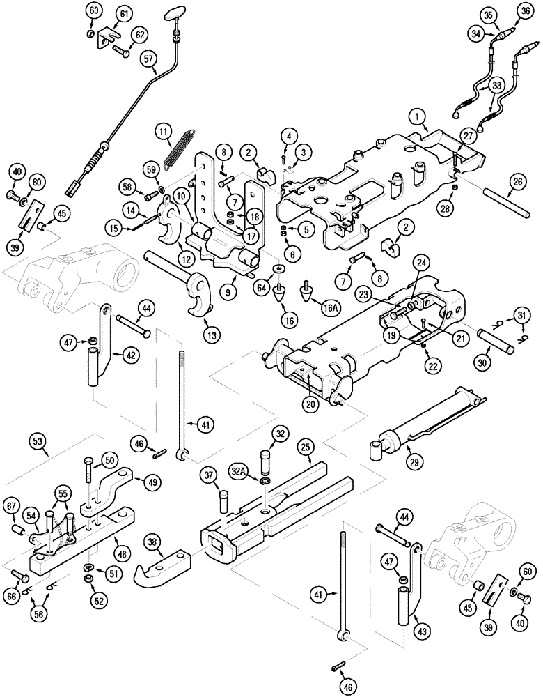 Схема запчастей Case IH MX110 - (09-79) - AUTOMATIC HITCH (09) - CHASSIS/ATTACHMENTS