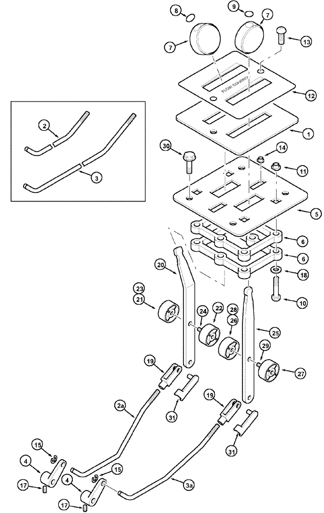 Схема запчастей Case IH MX80C - (08-31) - INTERIOR REMOTE FLOW CONTROLS (08) - HYDRAULICS