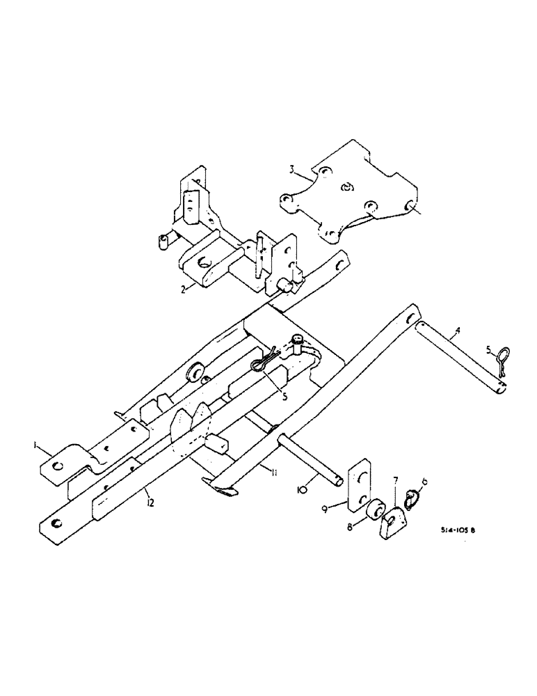 Схема запчастей Case IH 2500 - (09-020) - THREE POSITION DRAWBAR (12) - FRAME