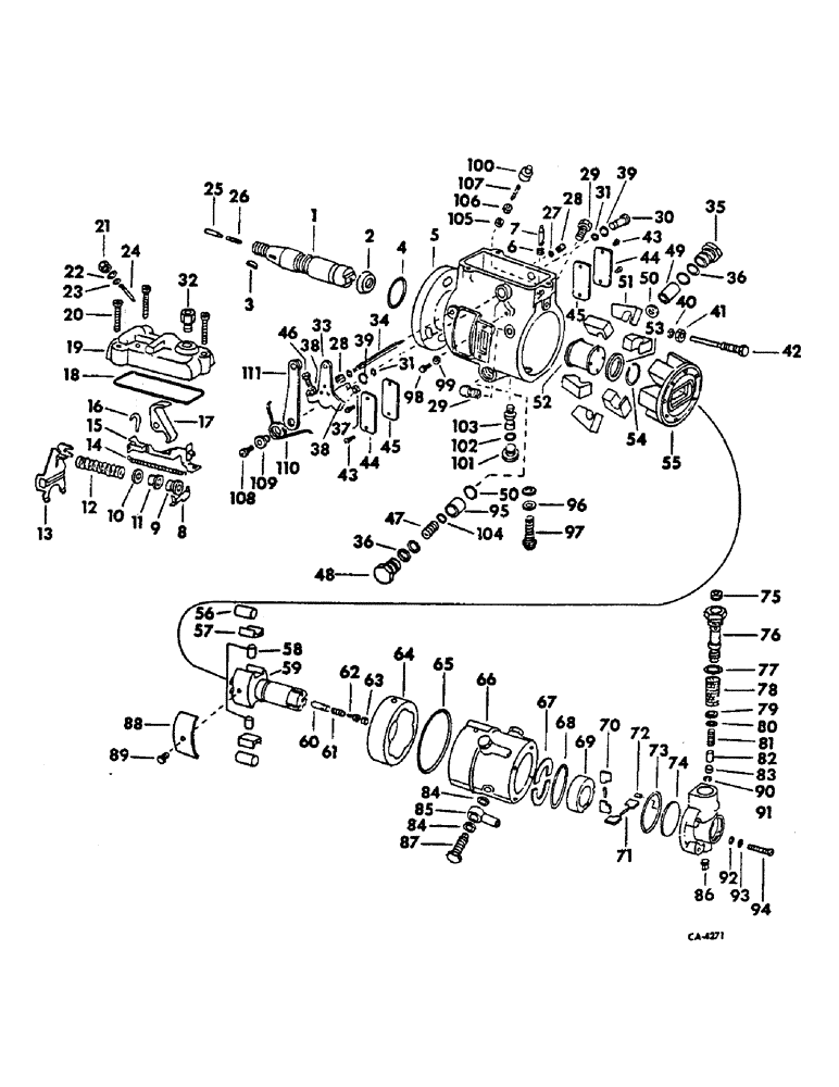 Схема запчастей Case IH 420 - (353) - FUEL INJECTION PUMP, ROOSA-MASTER (10) - ENGINE