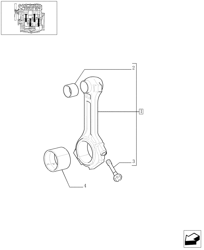 Схема запчастей Case IH JX1070N - (0.08.1/01) - CONNECTING ROD (01) - ENGINE