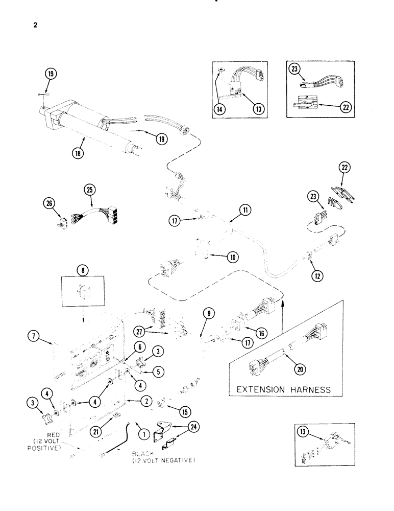 Схема запчастей Case IH 3650 - (02) - CONTROL BOX, ACTUATOR AND HARNESS 