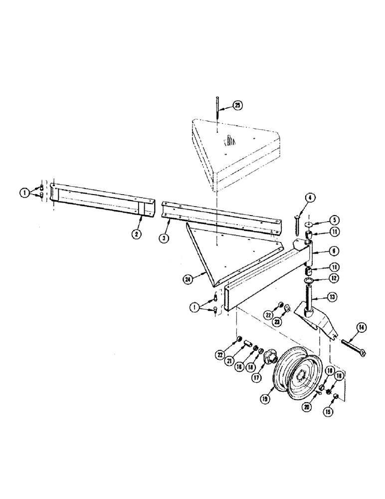 Схема запчастей Case IH 655 - (08) - TAIL WHEEL AND FRAME 