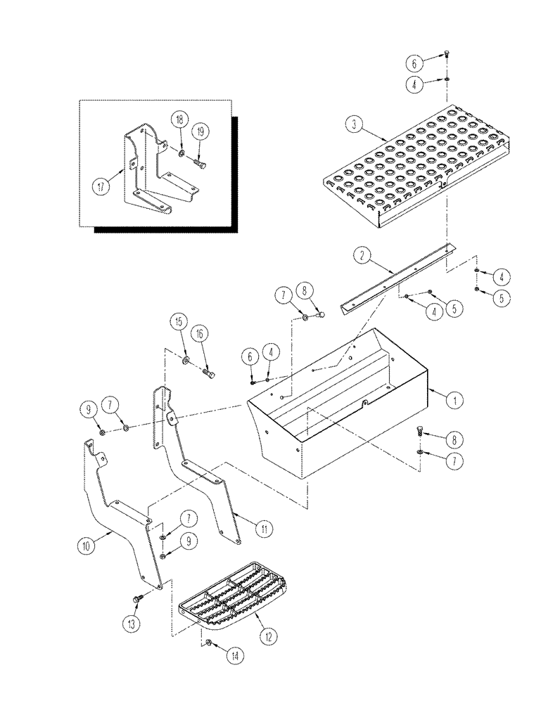 Схема запчастей Case IH STX275 - (09-51) - STORAGE BOX (09) - CHASSIS/ATTACHMENTS