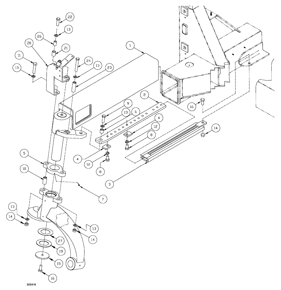 Схема запчастей Case IH SPX4260 - (104) - AXLE ASSEMBLY   NON STEER RR (27) - REAR AXLE SYSTEM