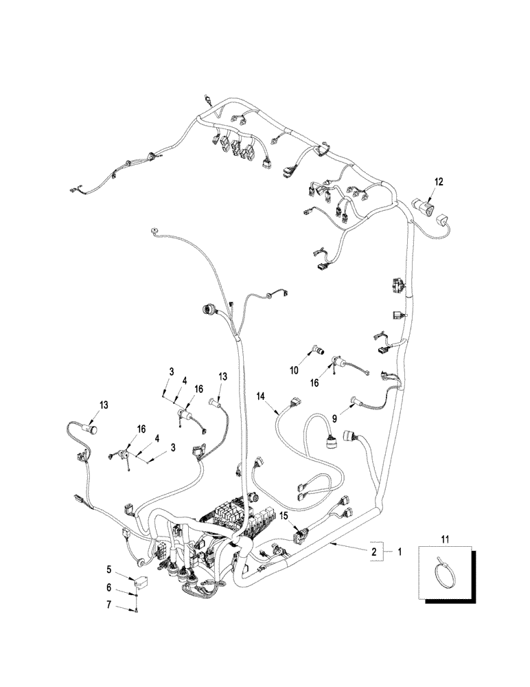 Схема запчастей Case IH STX280 - (04-13) - HARNESS - MAIN CAB, DELUXE AND LUXURY CABS (04) - ELECTRICAL SYSTEMS