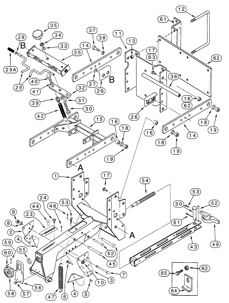 Схема запчастей Case IH 5400 - (9-32) - ROW UNIT FRAME - WITH QUICK ADJUST (09) - CHASSIS