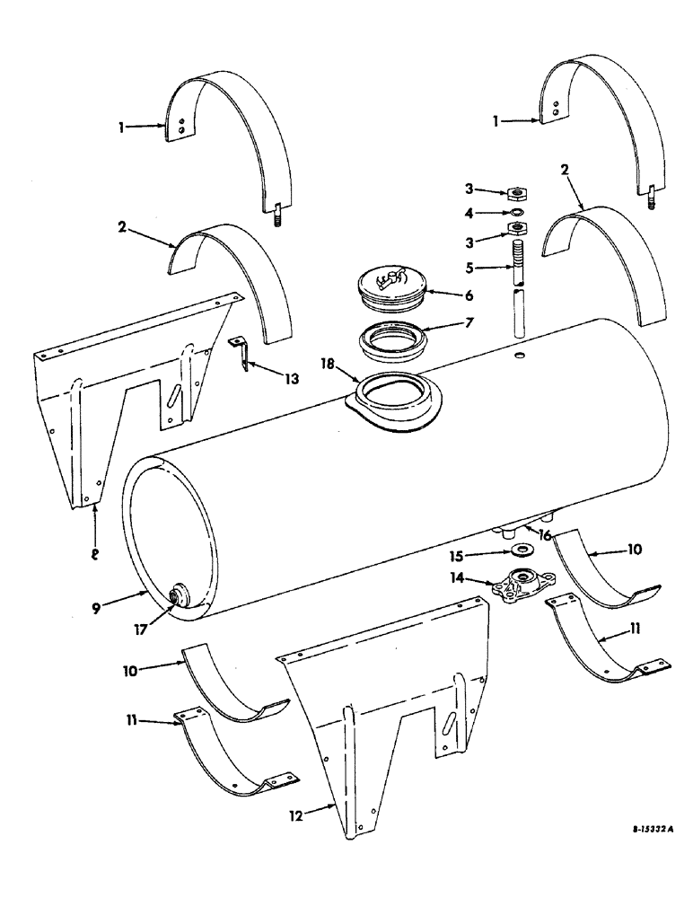 Схема запчастей Case IH 600 - (S-19) - LIQUID PRE-EMERGE TANK AND SUPPORTS 