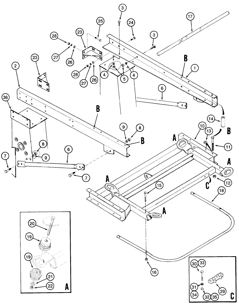 Схема запчастей Case IH 2155 - (9F-26) - MAIN FRAME AND CAB AND PLATFORM SUPPORTS (12) - CHASSIS