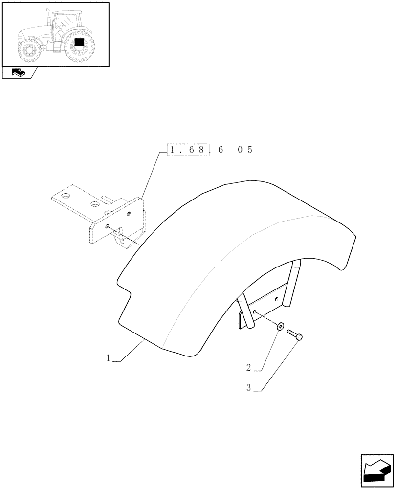 Схема запчастей Case IH PUMA 210 - (1.68.6[07]) - PNEUMATIC TRAILER BRAKE - GUARD (05) - REAR AXLE