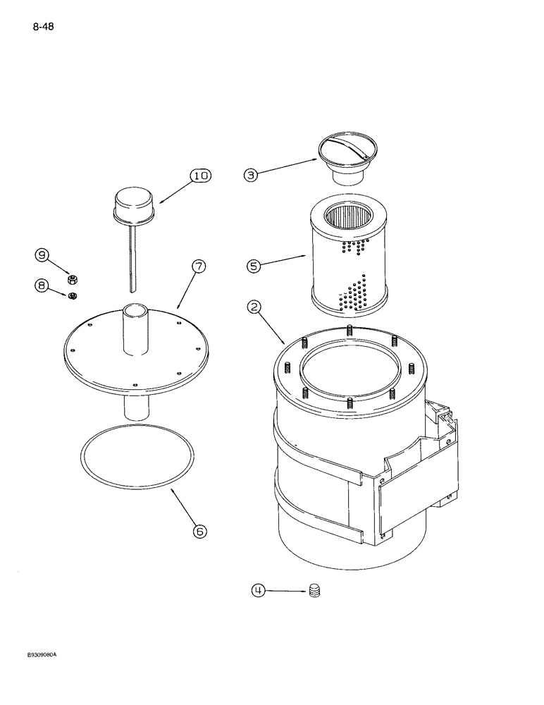 Схема запчастей Case IH 950 - (8-48) - HYDRAULIC RESERVOIR, 12 ROW NARROW (08) - HYDRAULICS