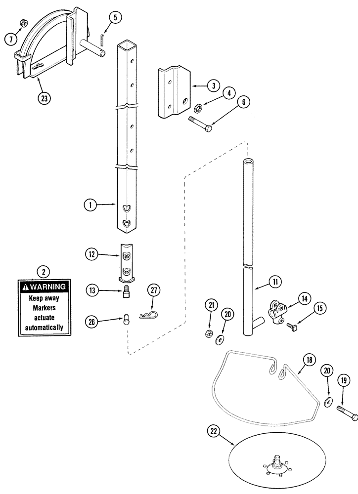 Схема запчастей Case IH 5500 - (9-50) - DISC MARKER, FOLDING (09) - CHASSIS