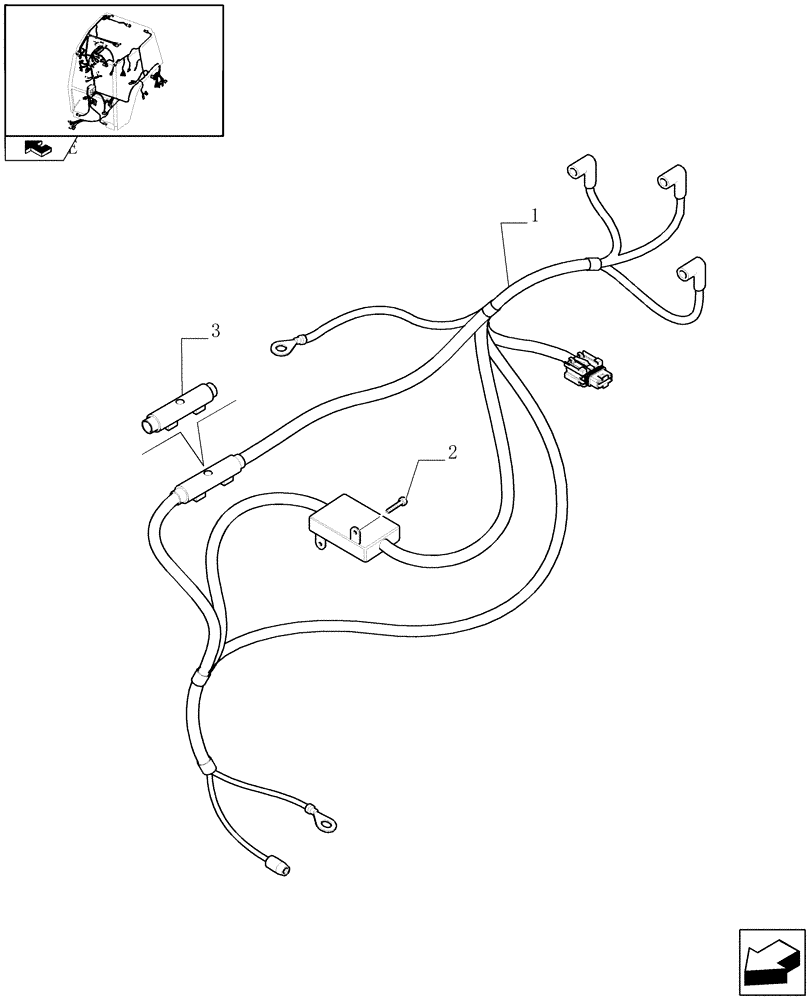 Схема запчастей Case IH MAXXUM 115 - (1.75.4[13]) - BATTERY TO CAB SUPPLY CABLE (06) - ELECTRICAL SYSTEMS