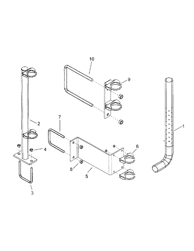 Схема запчастей Case IH 1100 - (F09) - SECONDARY MANIFOLD TUBES & STANDS DISCONTINUED 