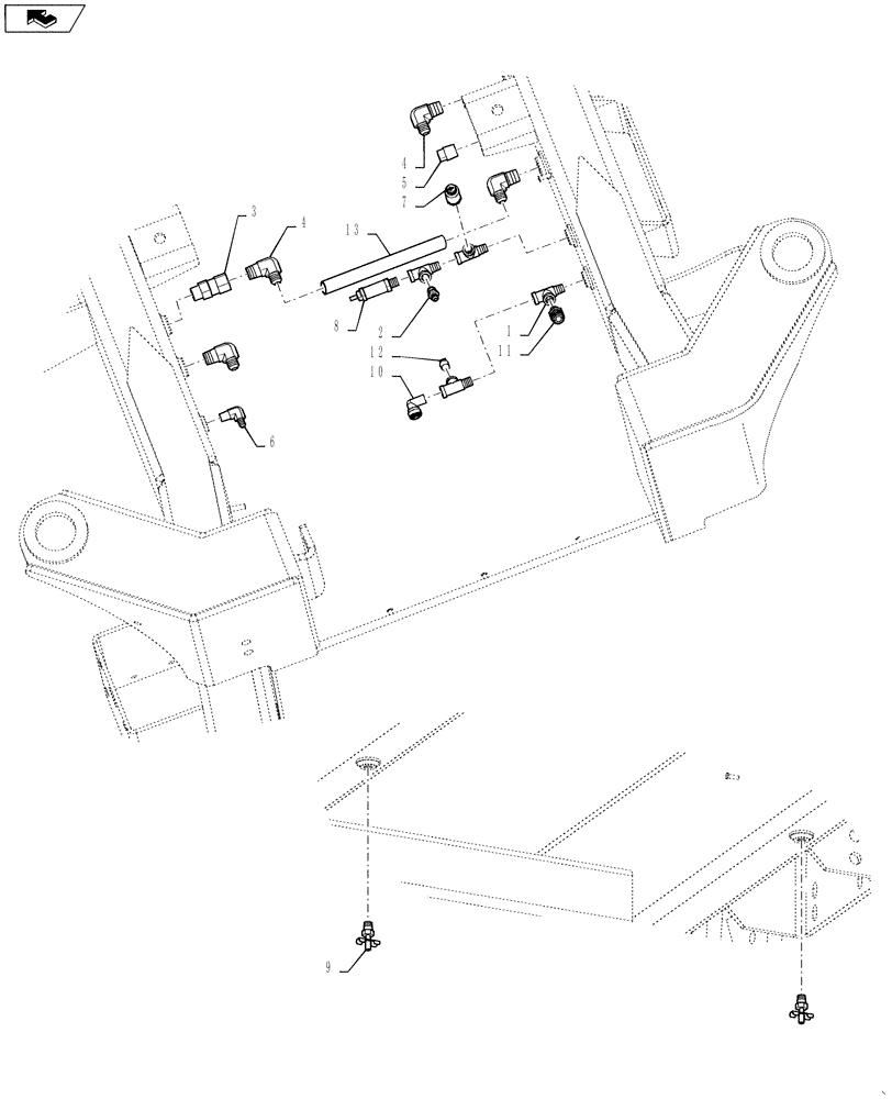 Схема запчастей Case IH TITAN 4530 - (36.100.04) - AIR TANK FITTINGS (36) - PNEUMATIC SYSTEM