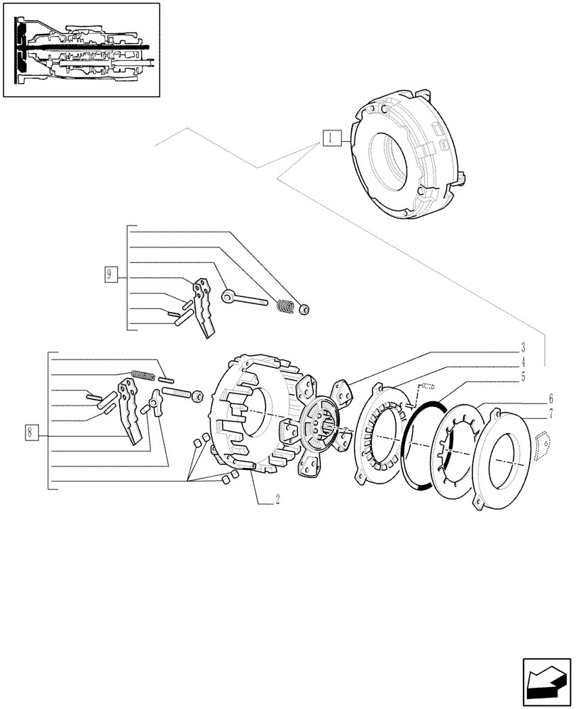 Схема запчастей Case IH JX80 - (1.25.0/01B) - CLUTCH - BREAKDOWN (03) - TRANSMISSION