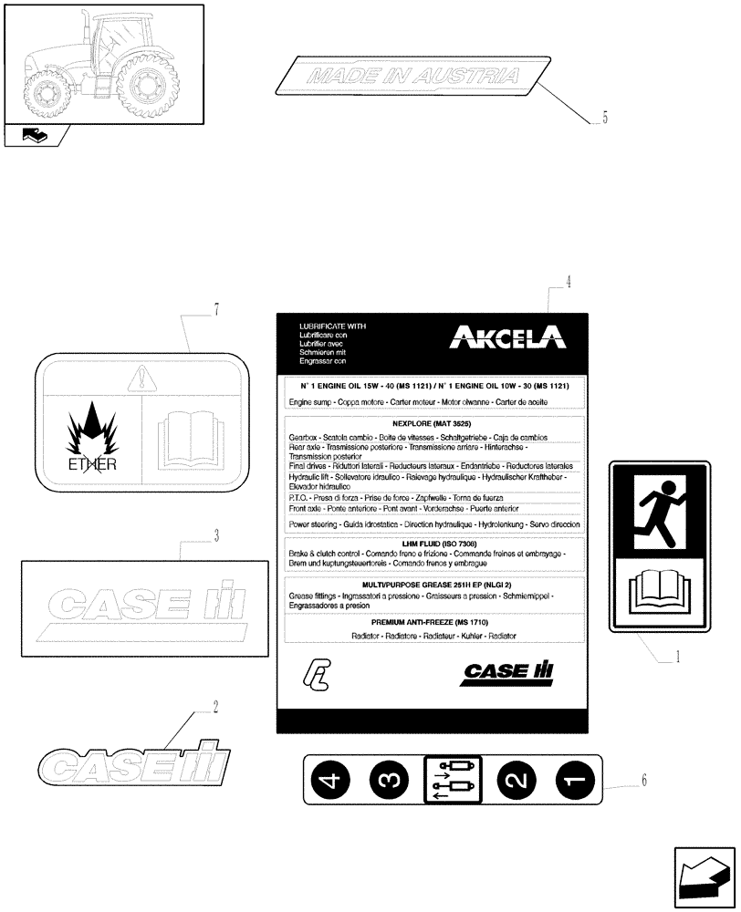 Схема запчастей Case IH PUMA 125 - (1.98.0[02]) - DECALS (13) - DECALS