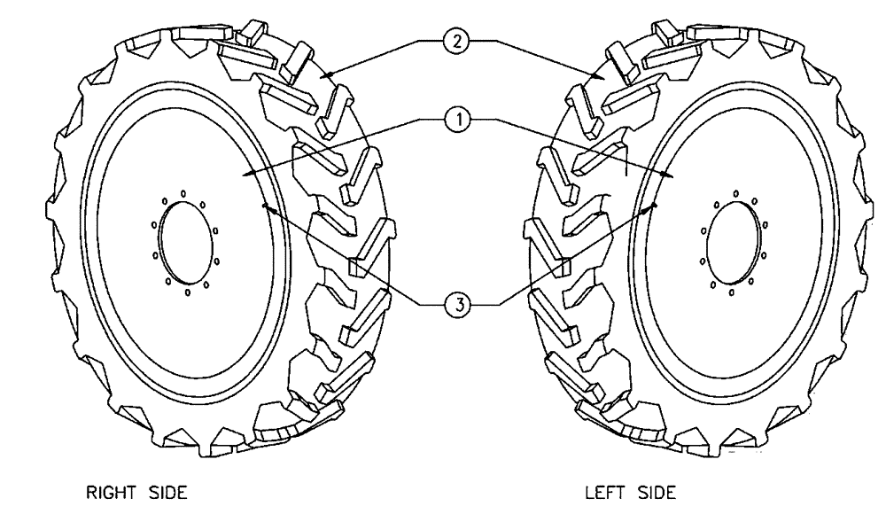 Схема запчастей Case IH SPX4410 - (05-004[05]) - TIRE GROUP, 18" X 38" Hub, Wheel & Tires