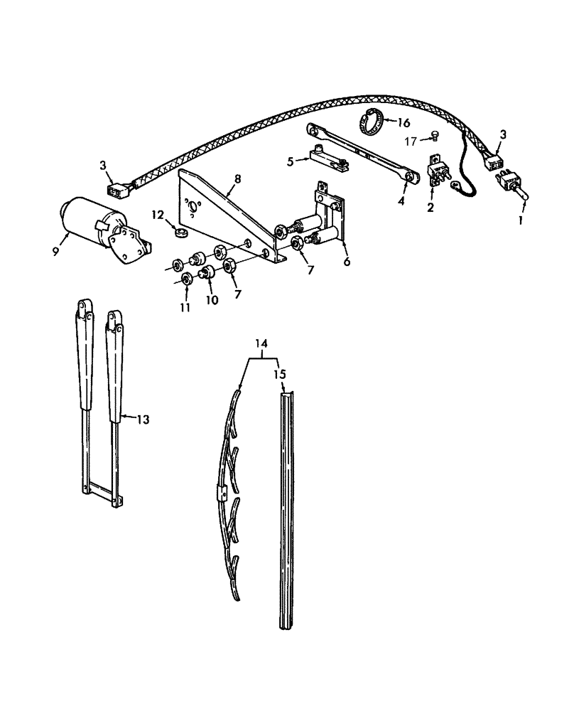 Схема запчастей Case IH WDX901 - (010) - WINDSHIELD WIPER (55) - ELECTRICAL SYSTEMS