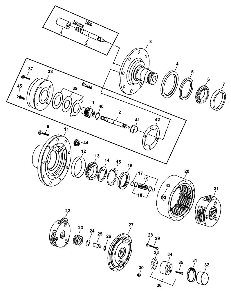 Схема запчастей Case IH PATRIOT WT - (05-001) - POWER WHEEL HUB (AUBURN) MODEL 8 Hub, Wheel & Tires