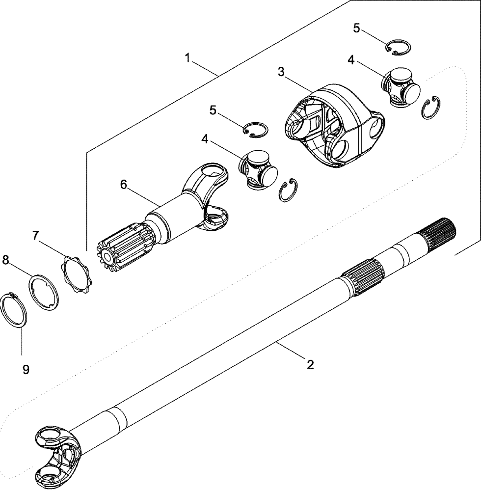 Схема запчастей Case IH 620 - (05-09) - DOUBLE U-JOINT (04) - STEERING