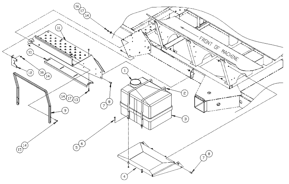 Схема запчастей Case IH PATRIOT WT - (09-017) - 750 GALLON ELLIPTICAL, 700 GALLON SS - RINSE TANK & DECK Liquid Plumbing