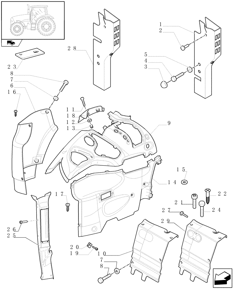 Схема запчастей Case IH PUMA 140 - (1.93.0[03]) - CONTROLS COVER - C6514 (10) - OPERATORS PLATFORM/CAB