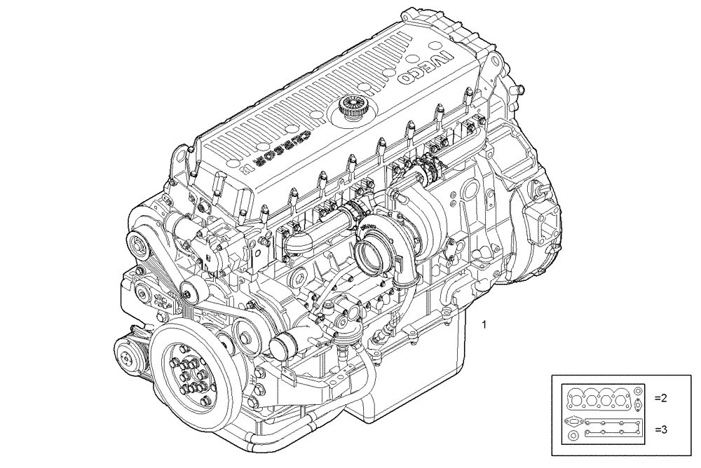 Схема запчастей Case IH F3BE0684N E906 - (0002.253) - COMPLETE ENGINE 