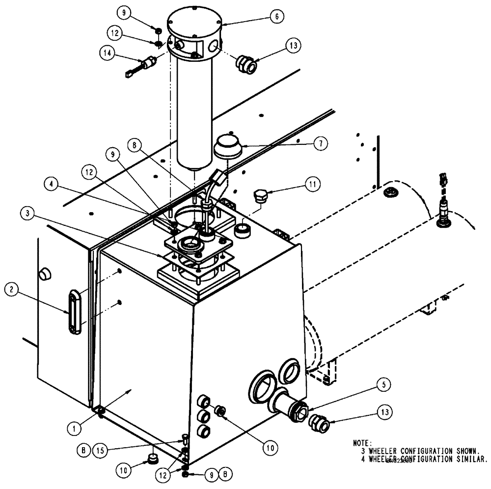 Схема запчастей Case IH FLX3510 - (06-001[02]) - HYDRAULIC TANK GROUP SN Y6T020477 AND AFTER (07) - HYDRAULICS