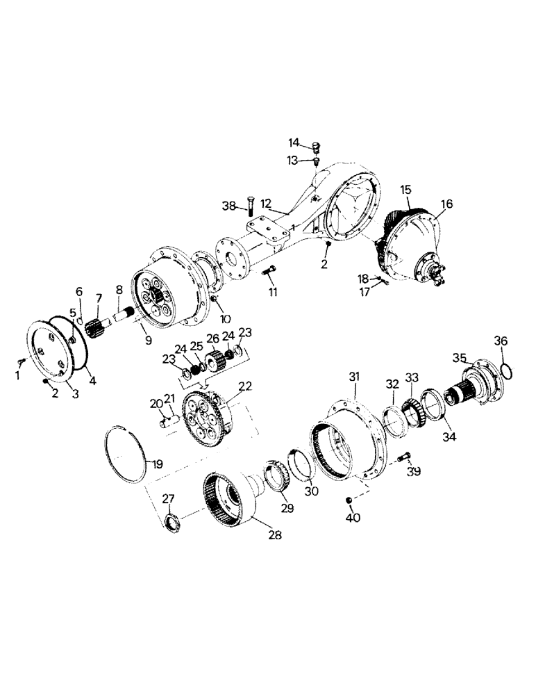 Схема запчастей Case IH RC210 - (04-31) - DANA AXLE ASSEMBLY (04) - Drive Train