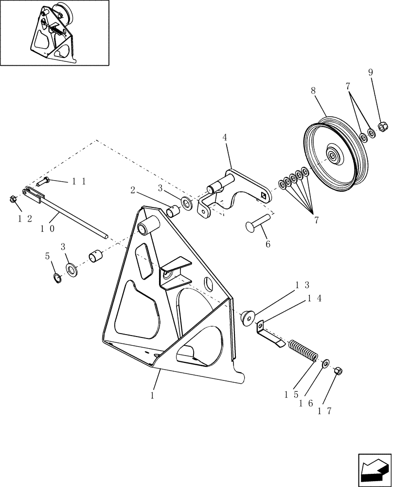 Схема запчастей Case IH 7010 - (74.101.05[01]) - TENSIONER - 7010/8010 (74) - CLEANING